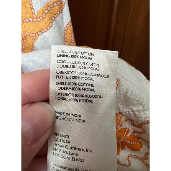 Maeve by Anthropologie Women's Floral Sweetheart Mini Dress Orange/White Size L - Picture 8 of 15